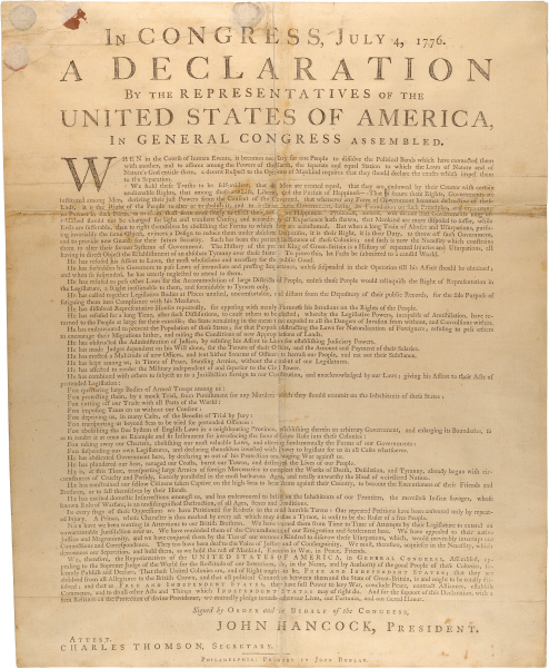 The Declaration of Independence. 